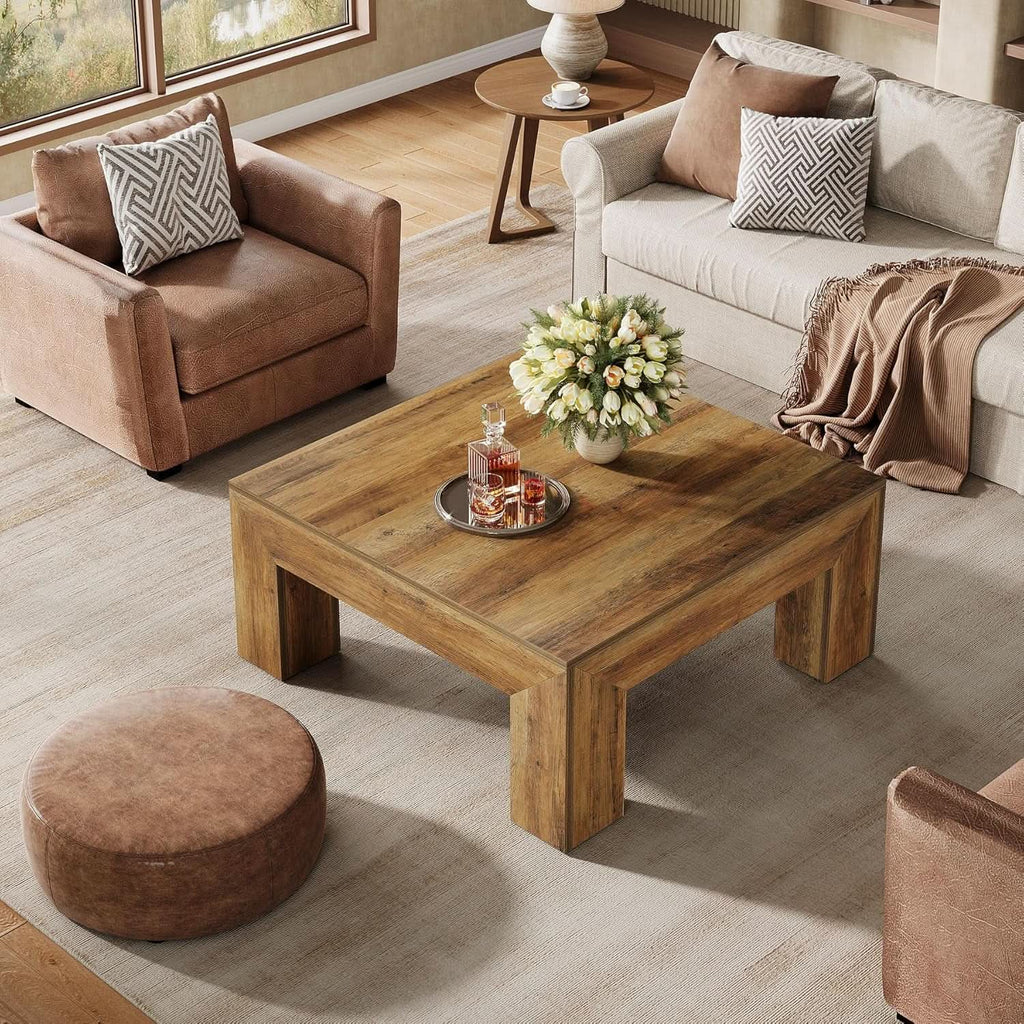 Rectangular Coffee Table ThirtyNine Inches Rustic Brown-3