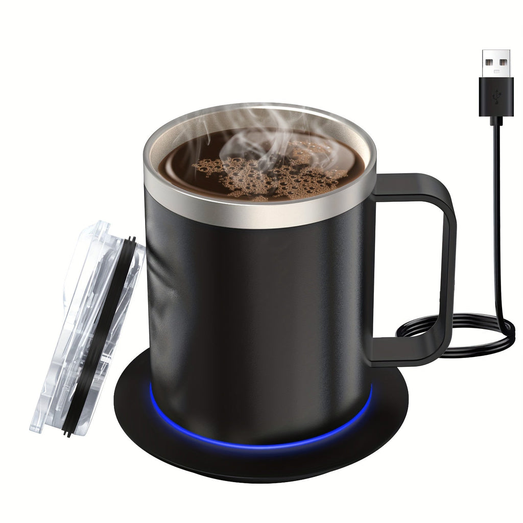 NNETM Coffee Mug Warmer Set – Stainless Steel Heated Mug with Smart Base (131°F)-0