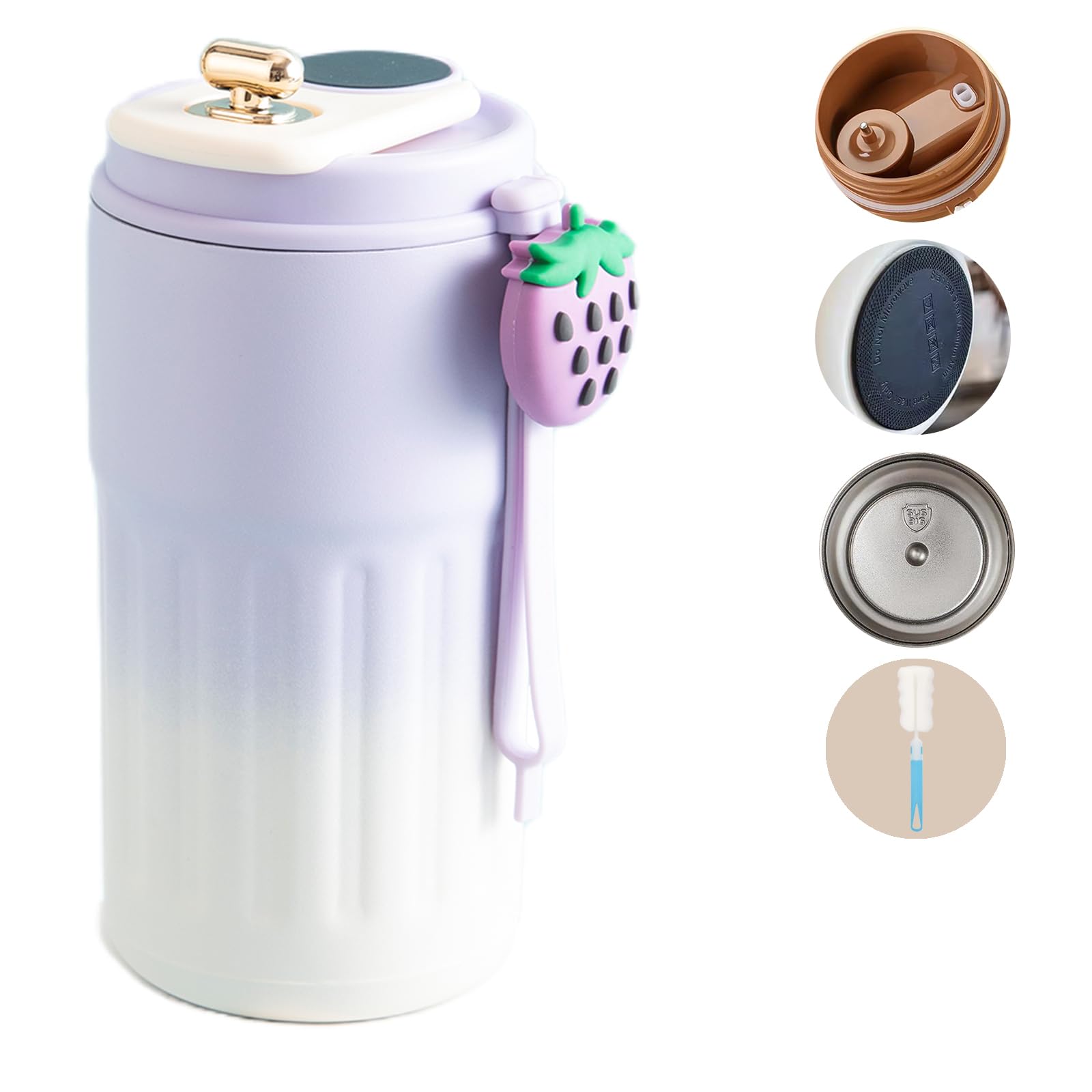 14oz Smart Coffee Thermos With Temperature Display Smart Cup  (Gradual Purple)