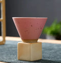 Stoneware Espresso Cup Creative With Base Vintage Ceramic