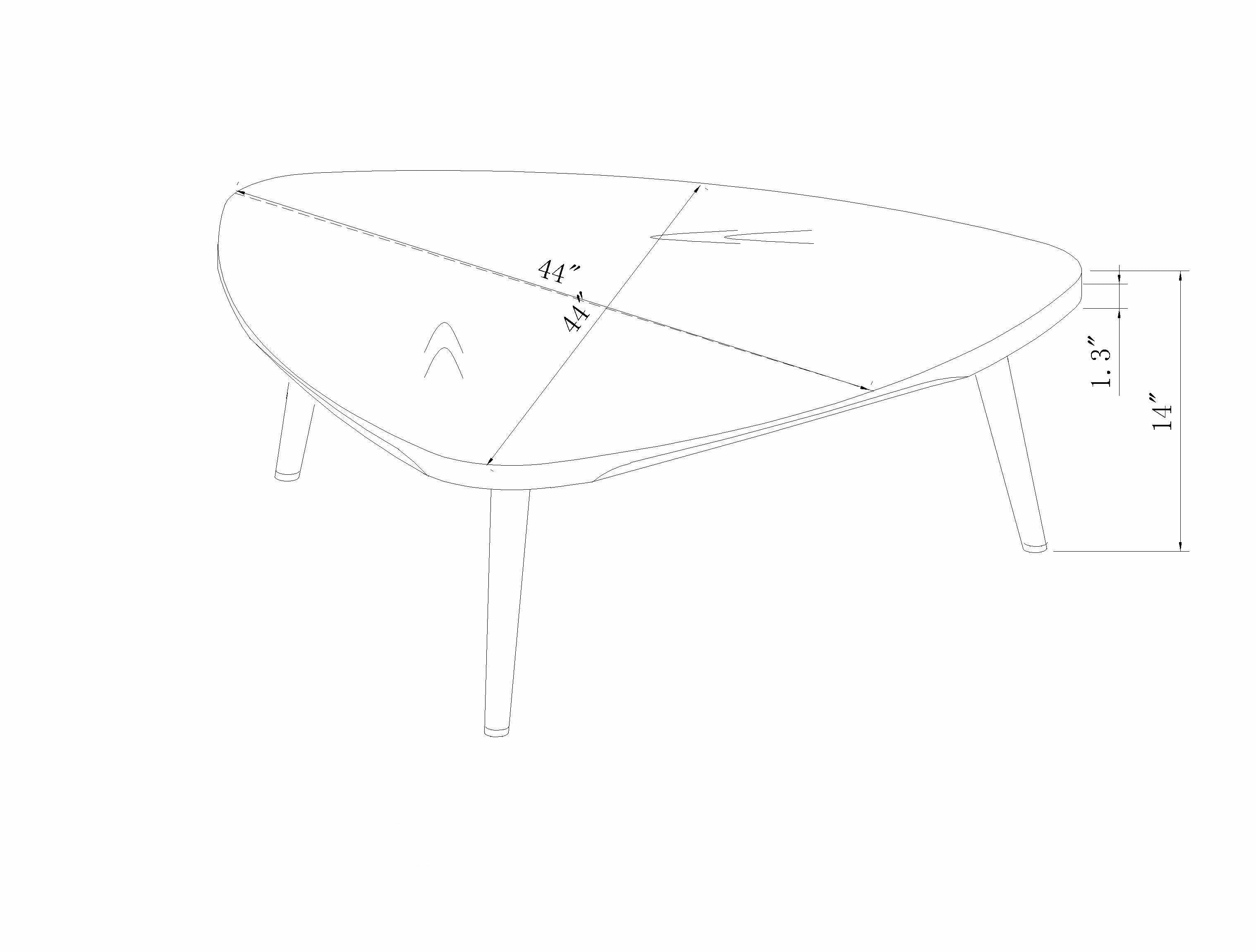 Heemskerk MDF Triangular Coffee Table - Clearance-0