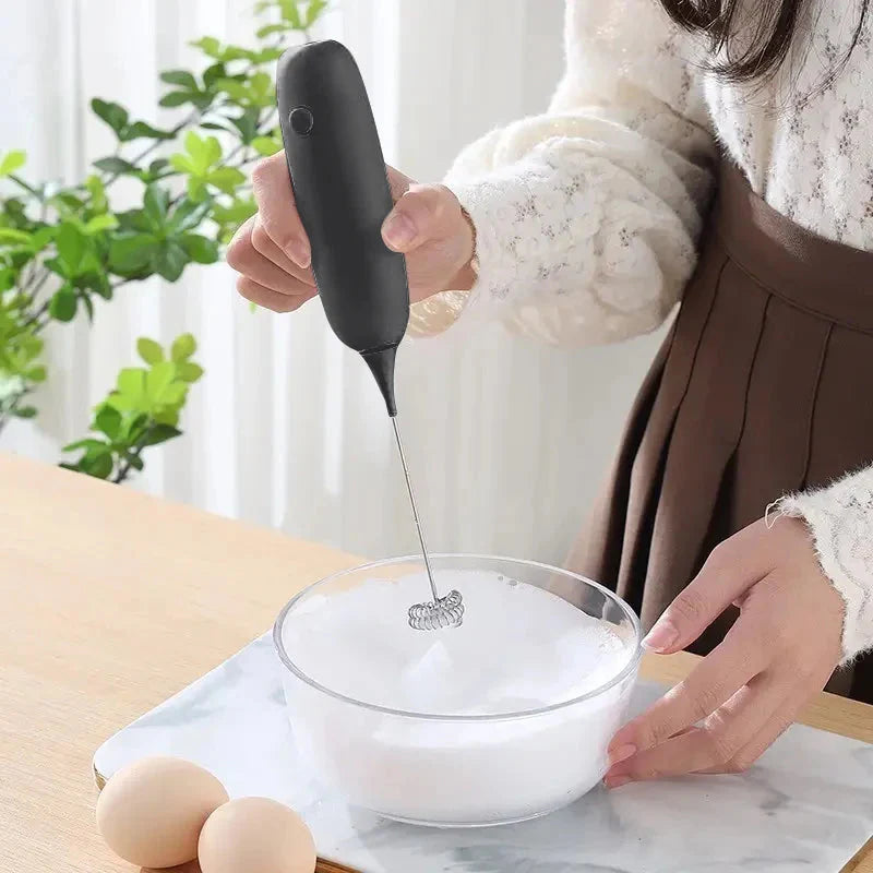 1PC Battery Model Handheld Egg Beater Froth Mixer Kitchen Automatic Coffee Milk Foaming Mixer Kitchen Whisk Tools-2