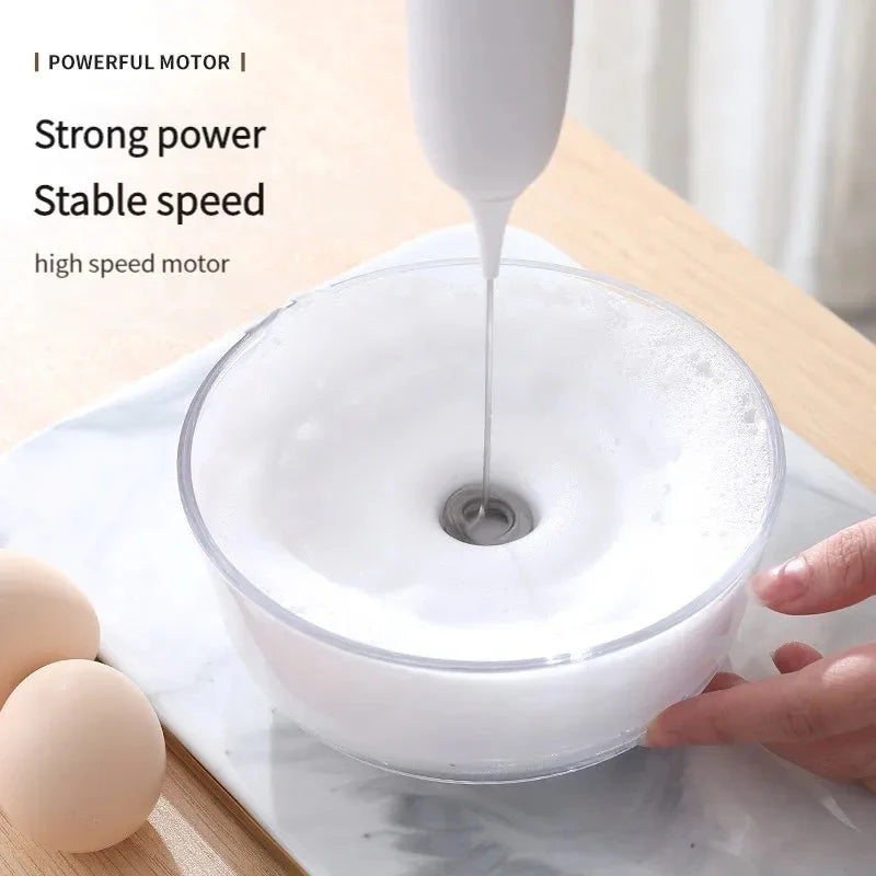 1PC Battery Model Handheld Egg Beater Froth Mixer Kitchen Automatic Coffee Milk Foaming Mixer Kitchen Whisk Tools-3