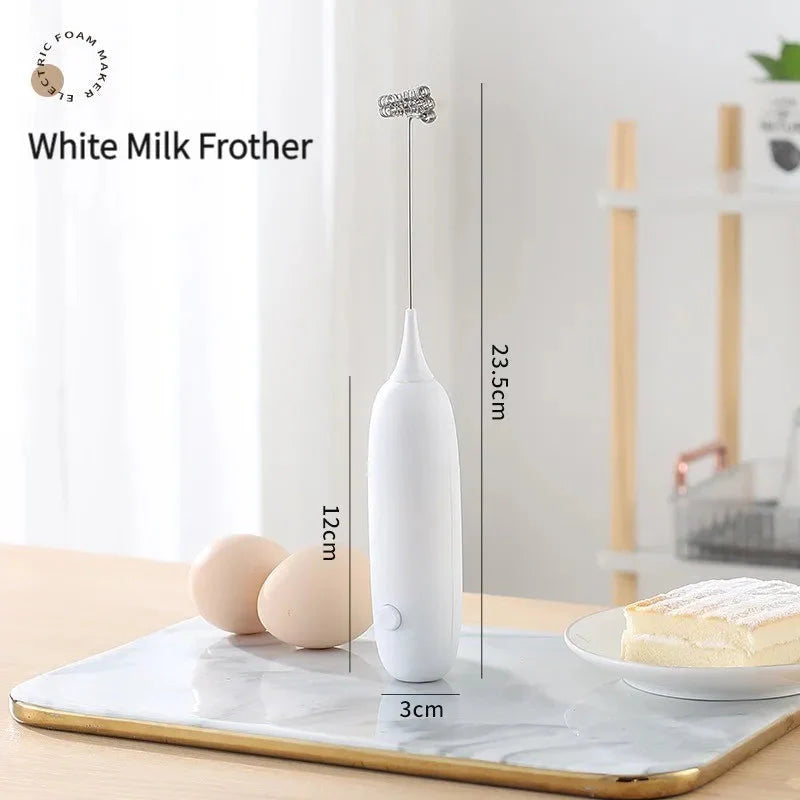1PC Battery Model Handheld Egg Beater Froth Mixer Kitchen Automatic Coffee Milk Foaming Mixer Kitchen Whisk Tools-1