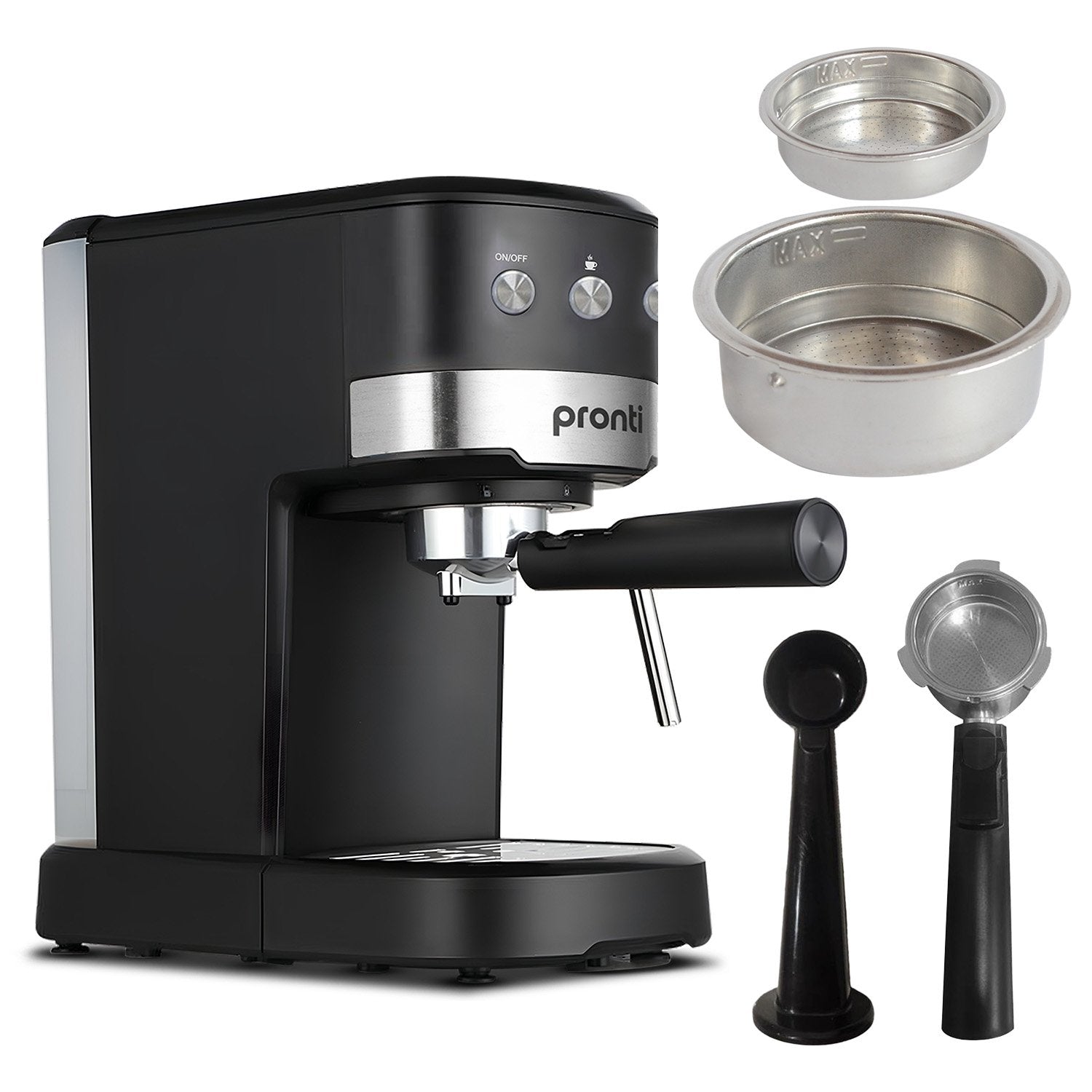 Pronti CM-850D Coffee Machine 20 Bar Espresso Maker with Milk Frother and 1.25L Tank-0
