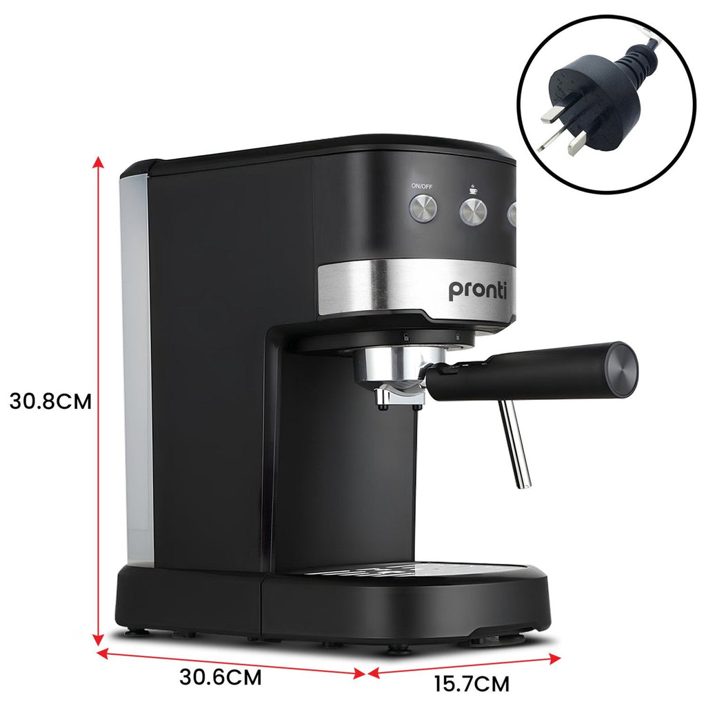 Pronti CM-850D Coffee Machine 20 Bar Espresso Maker with Milk Frother and 1.25L Tank-3