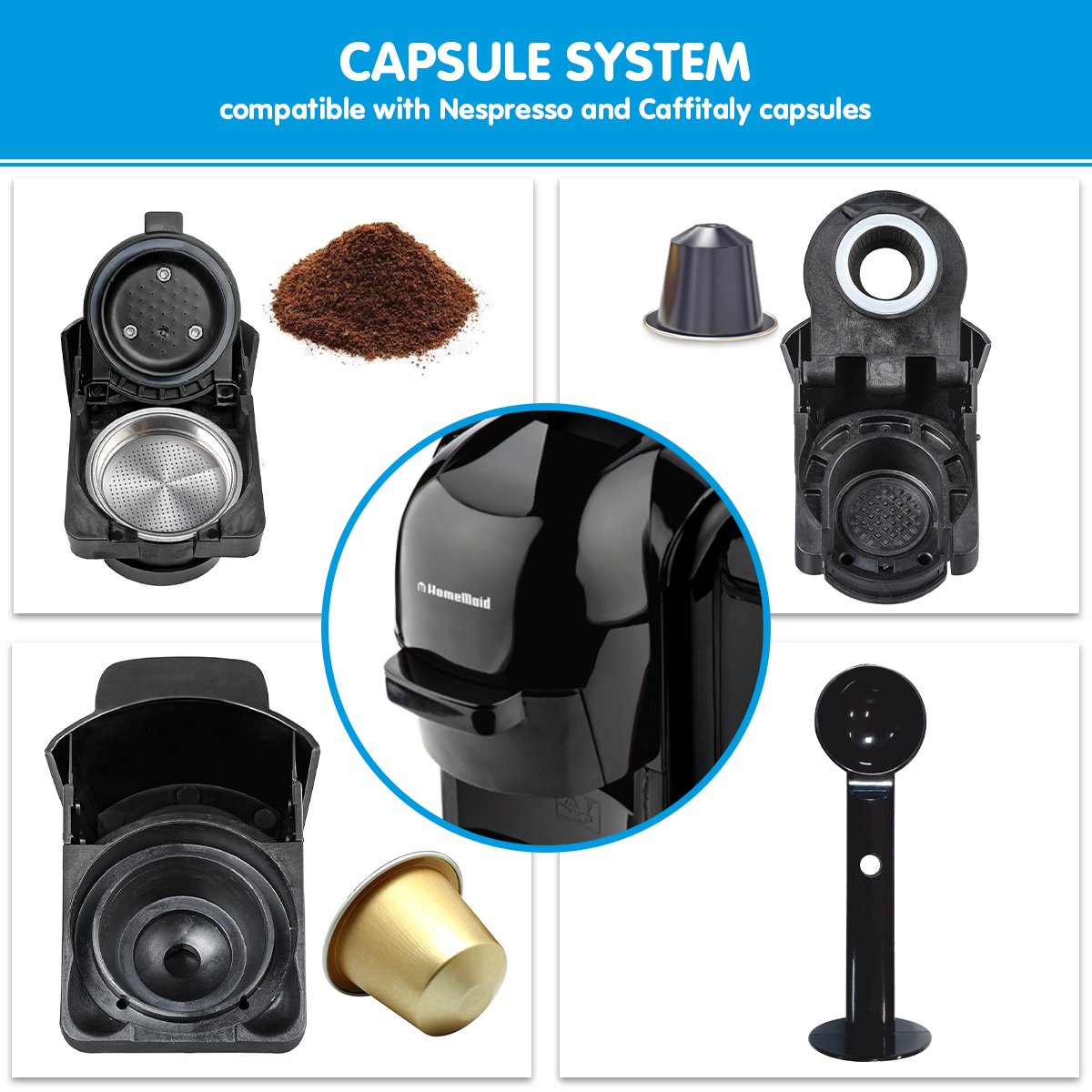 NNEDSZ Homemaid 3-in-1 Cm511hm Coffee Multi Capsule Pod Machine-4
