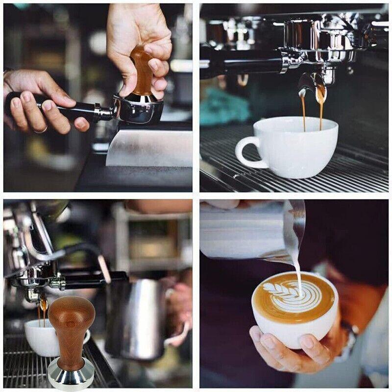 51mm Coffee Tamper Aluminum Alloy Base Wooden Handle for Espresso Machine-3