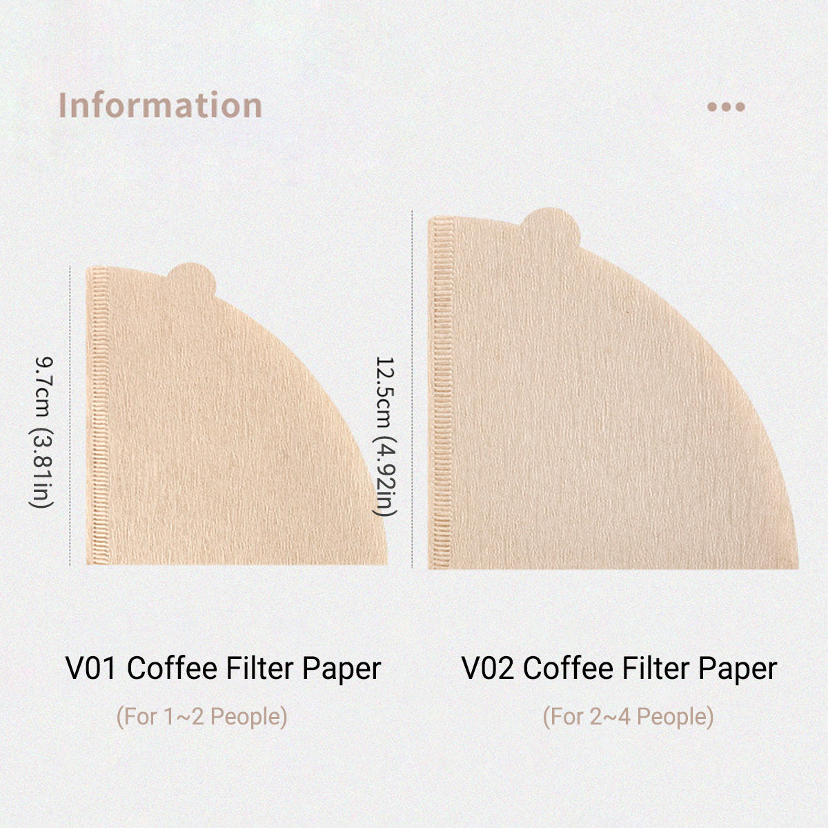 100PCS Coffee Filter Paper Drip Cone Funnel Handmade Filters for Coffee Machine - V02-100PCS-2