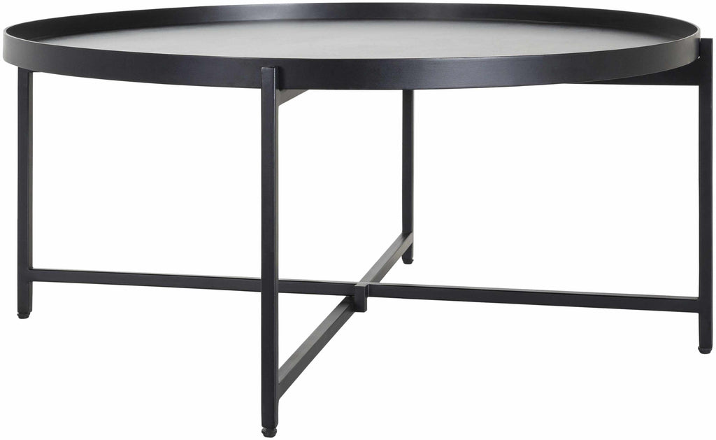 Black Metal Round Coffee Table - Clearance-2