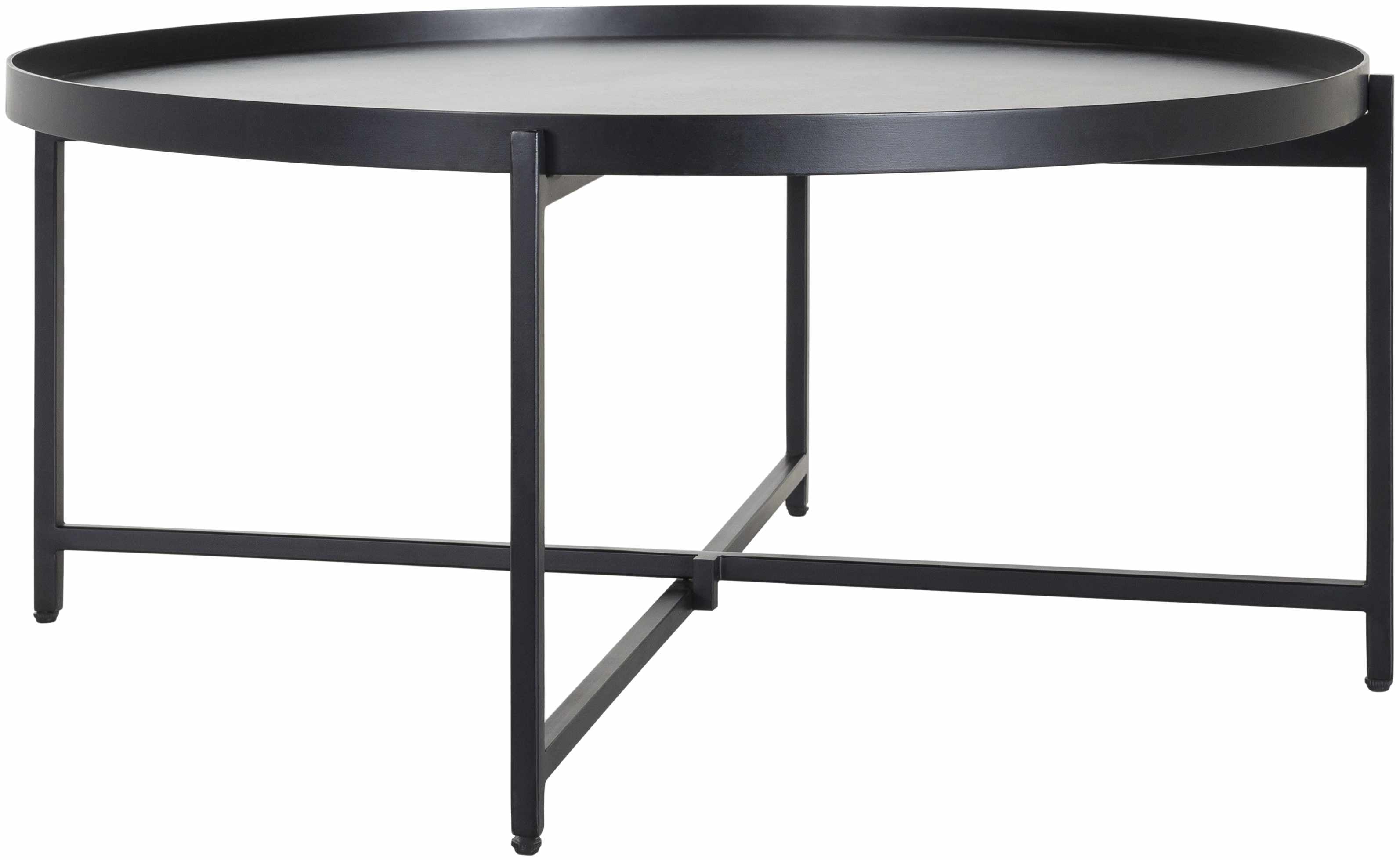 Black Metal Round Coffee Table - Clearance-2