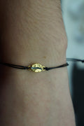 Coffee Bean Bracelet, Sterling Silver or Gold-Plated, Adjustable Cord, Minimalist Jewelry-0
