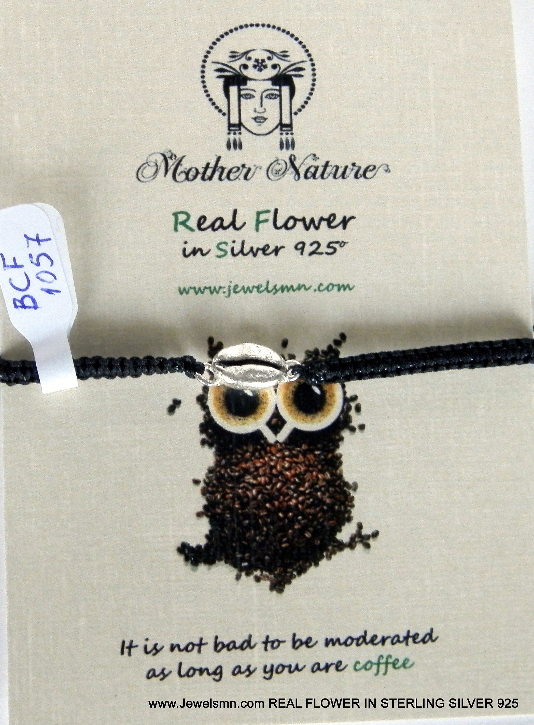 Coffee Bean Bracelet, Sterling Silver or Gold-Plated, Adjustable Cord, Minimalist Jewelry-4