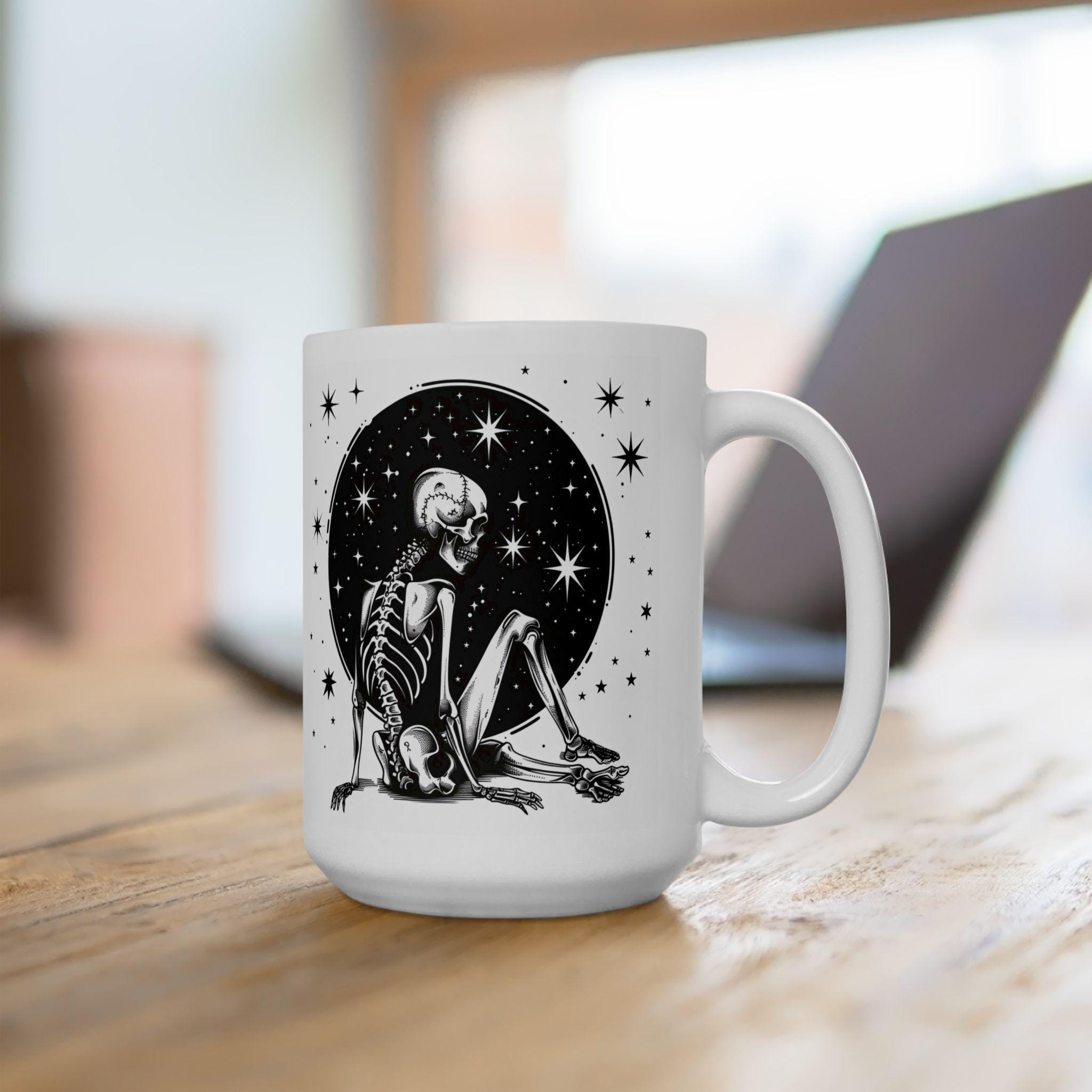 Starlit Skeleton Mug | Gothic Celestial Coffee Cup-0