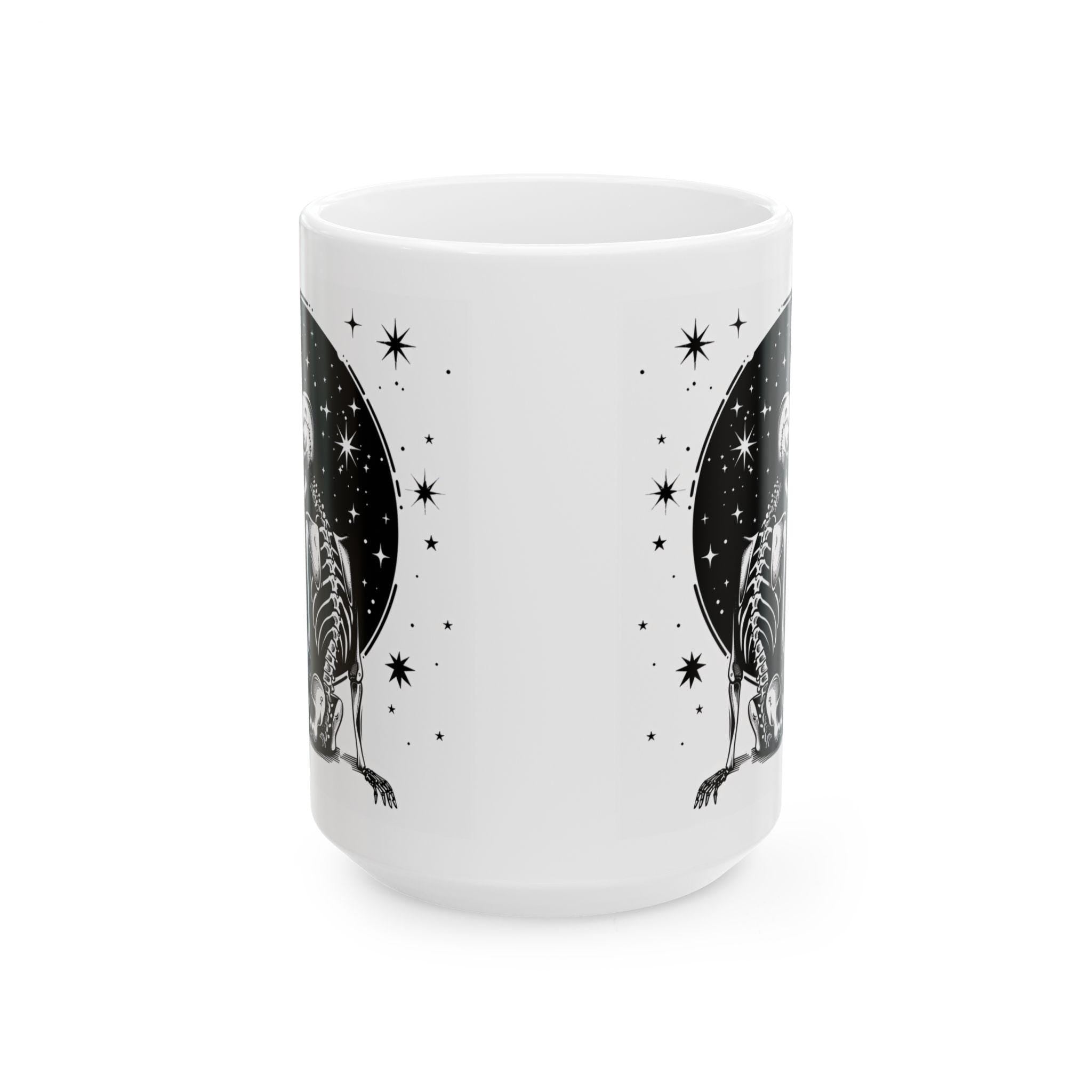 Starlit Skeleton Mug | Gothic Celestial Coffee Cup-1