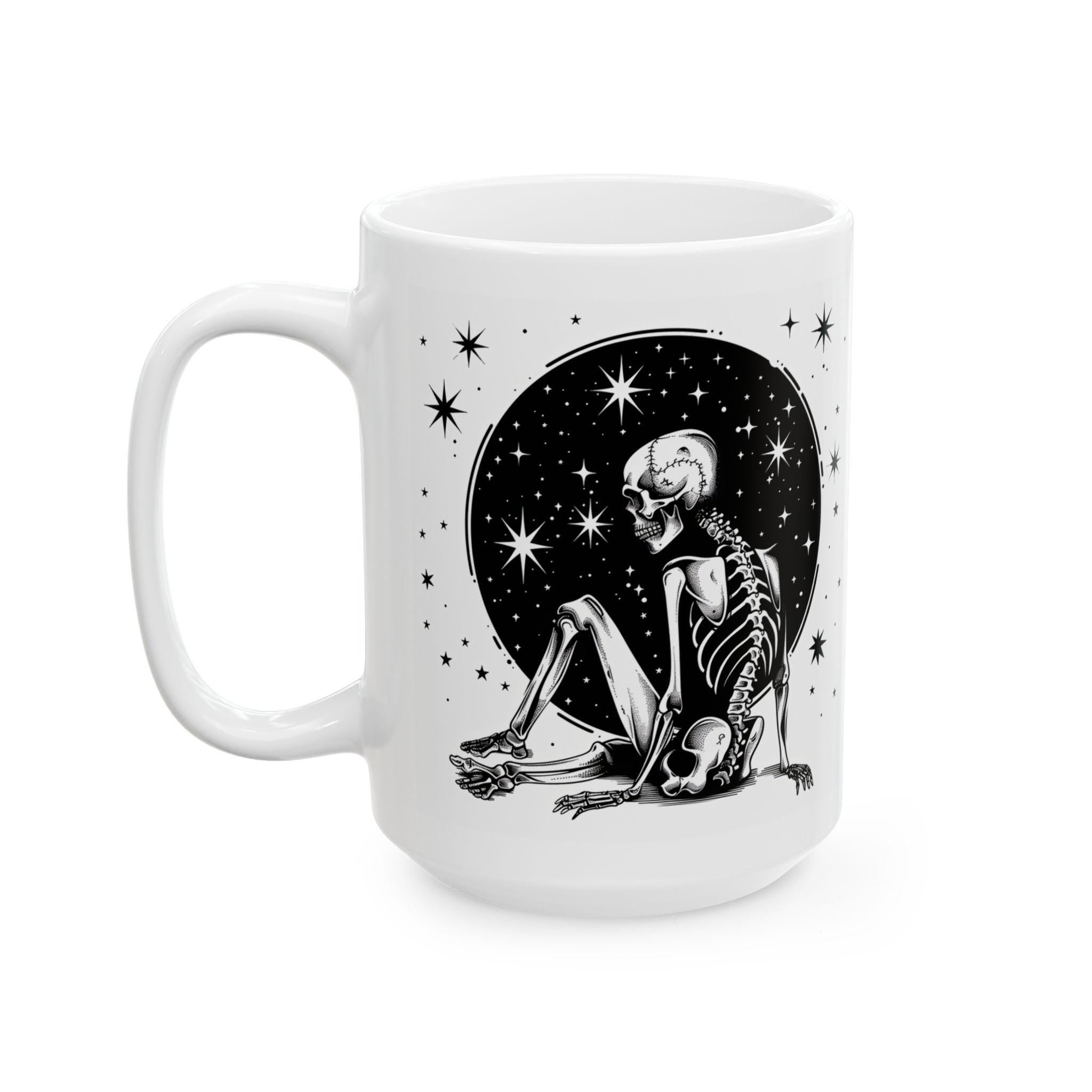 Starlit Skeleton Mug | Gothic Celestial Coffee Cup-2