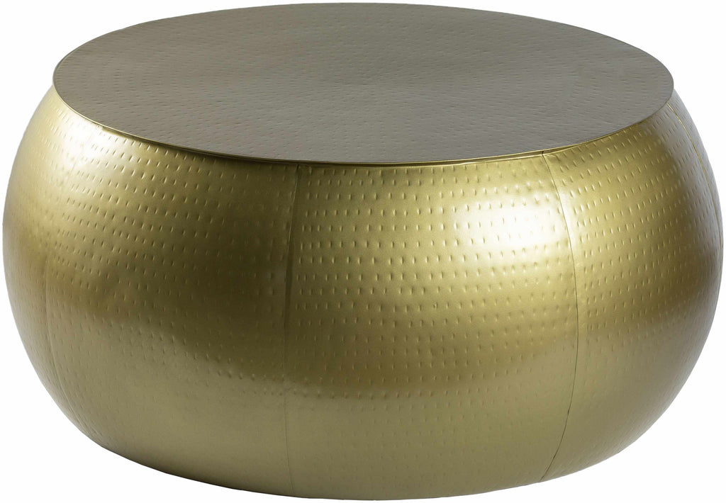 Lyncourt Golden Textured Round Coffee Table - Clearance-0